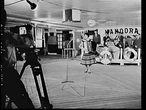Television station T.C.N. 9 broadcasting from the ship ...