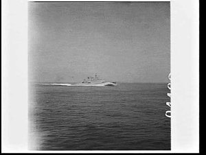 HMAS Quickmatch, off Sydney, under speed trials after r...