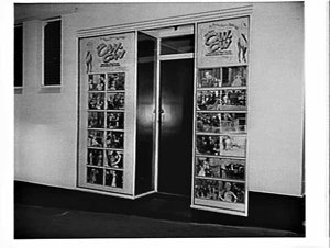 Exterior of Paris Theatre advertising the film Can can