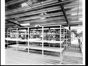 Dexion warehouse flooring and racking, David Jones dist...
