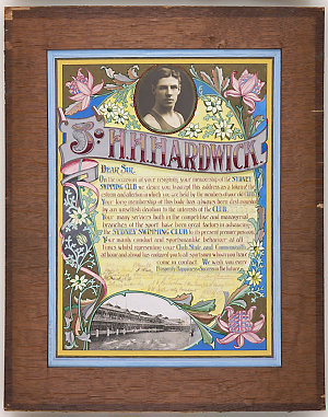 Harold Hardwick - illuminated address and certificates