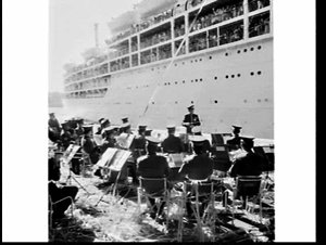 Army band plays for an anniversary sailing of the P. & ...