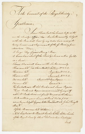 Item 05: Letter from Joseph Banks to the Council of the...