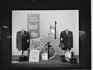 Terylene and wool mens suit display in David Jones' win...