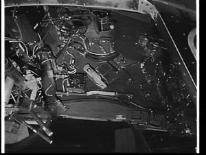 Cockpit of RAAF Vampire jet trainer at Bankstown