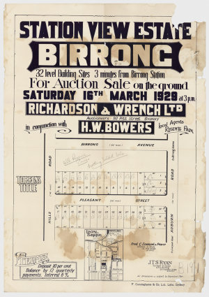 [Birrong subdivision plans] [cartographic material]