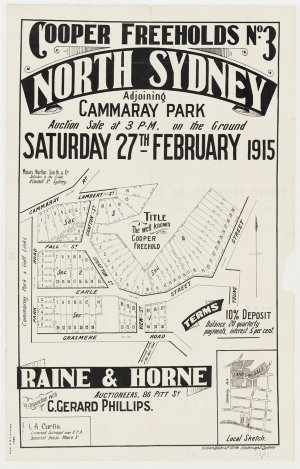 [Cammeray subdivision plans] [cartographic material]