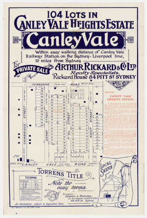 [Canley Vale subdivision plans] [cartographic material]