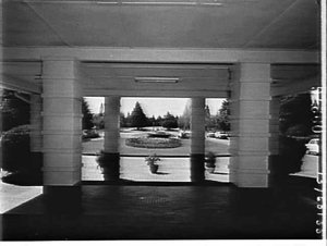 Entrance porch, gardens and drive, Hotel Canberra