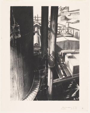 Looking down from the tanks, undated / drawing by Jeff ...