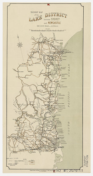 Tourist map of the lake district between Sydney and New...