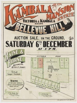 [Bellevue Hill subdivision plans] [cartographic materia...