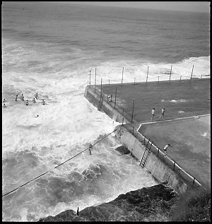 File 08: Bondi baths, 1950s / photographed by Max Dupai...