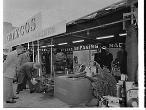 Grazcos exhibit in a marquee, Sheep Show, 1960, Sydney ...