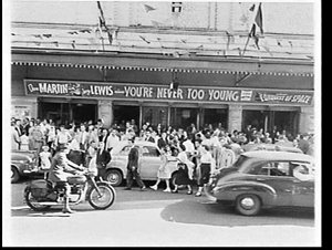 Crowd outside the Capitol Theatre for the movie You're ...