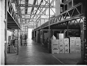 Unistrut metal framework, David Jones warehouse, Alexan...