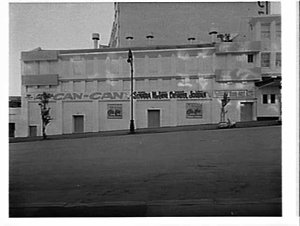 Exterior of Paris Theatre advertising the film Can can