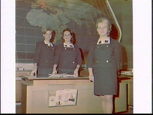 Female Alitalia booking officers in new uniform at the ...