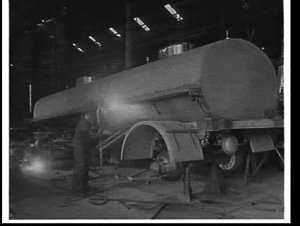 Welding a tanker at Freighter Trailers Ltd. factory at ...