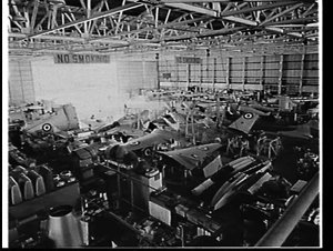 Assembling RAAF De Havilland Vampire jets at Bankstown