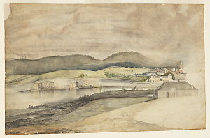 Hobart Town from Domain / possibly Augustus Earle