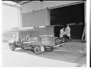 ICI Visqueen delivery truck at the loading dock, St Pet...