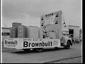 Brownbuilt float on a truck ready for a parade