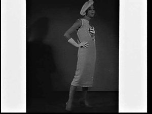 Studio photographs of fashion models in a day dress