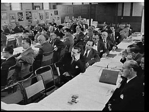 William McMahon, Minister for Social Services, speaking...