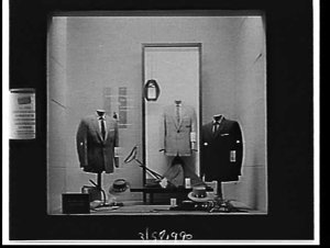 Terylene and wool mens suit display in David Jones' Geo...