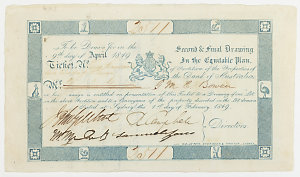 Item 645: Bank of Australia, ticket for partitioning lo...