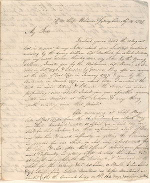Thomas Townshend, first Viscount Sydney, letter receive...