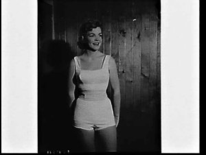 Fashion model in a Scamp swimsuit