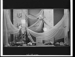 Cotton curtain display in David Jones' George Street wi...