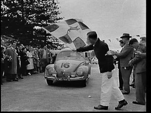 Finish of the Mobilgas Trial (round Australia) at Bondi...