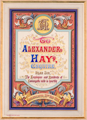 Alexander Hay Illuminated address from the employees an...
