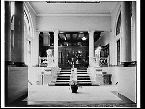 Marble and timber foyer of the Hotel Metropole in Sydne...