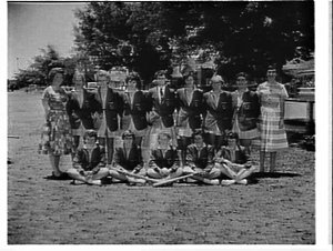 NSW PSAAA girls softball team 1960, versus Queensland, ...