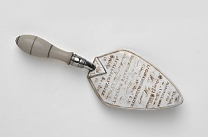 [Silver trowel presented to Lt. Governor Erskine by the...