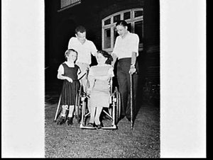 Polio sufferers, Judith Cash of Wellington, New Zealand...