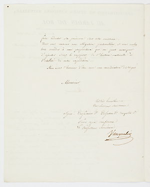 Item 05: Manuscript letter from professors of the Museu...