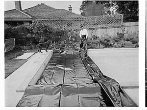 ICI VisQueen cover laid on a swimming pool