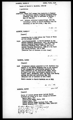 Diary, correspondence and related papers / Harold Hardw...