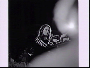 Feminist Germaine Greer speaks to an audience, Sydney T...