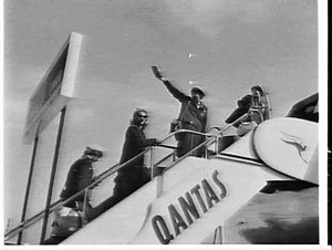 Australian Olympic Team leaves for Rome on a Qantas 707...