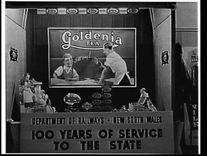 Goldenia tea display for the Centenary of NSW Railways
