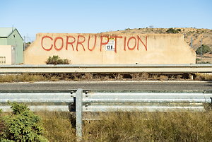 Item 18: A protest sign by the side of the road at the ...
