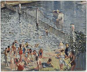The Swimming Enclosure, 1941 / painted by Herbert Badha...