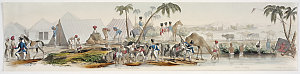 [Bengal Troops on the line of March. A panoramic sketch...