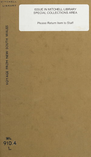 Narrative of a voyage from New South Wales in 1812-13. ...